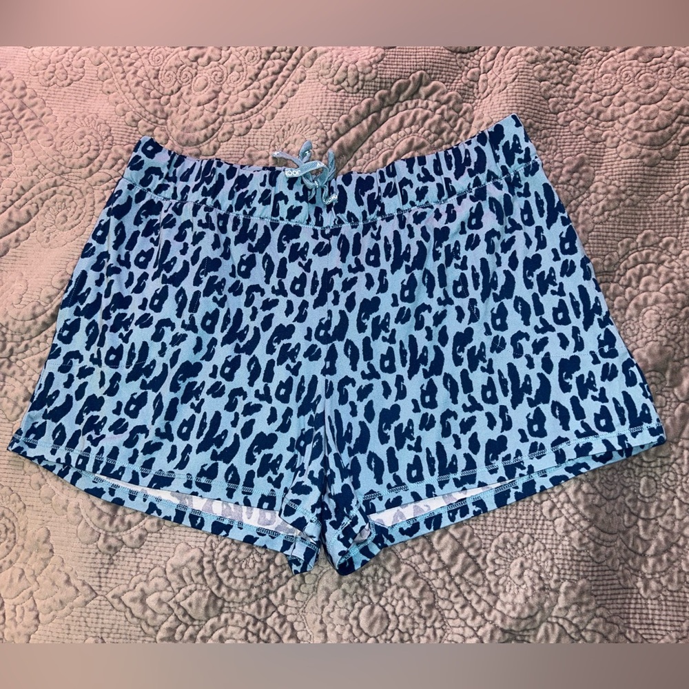 Jockey Blue Athletic Shorts with Leopard Print